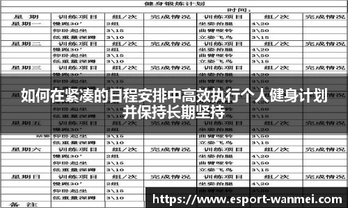 如何在紧凑的日程安排中高效执行个人健身计划并保持长期坚持